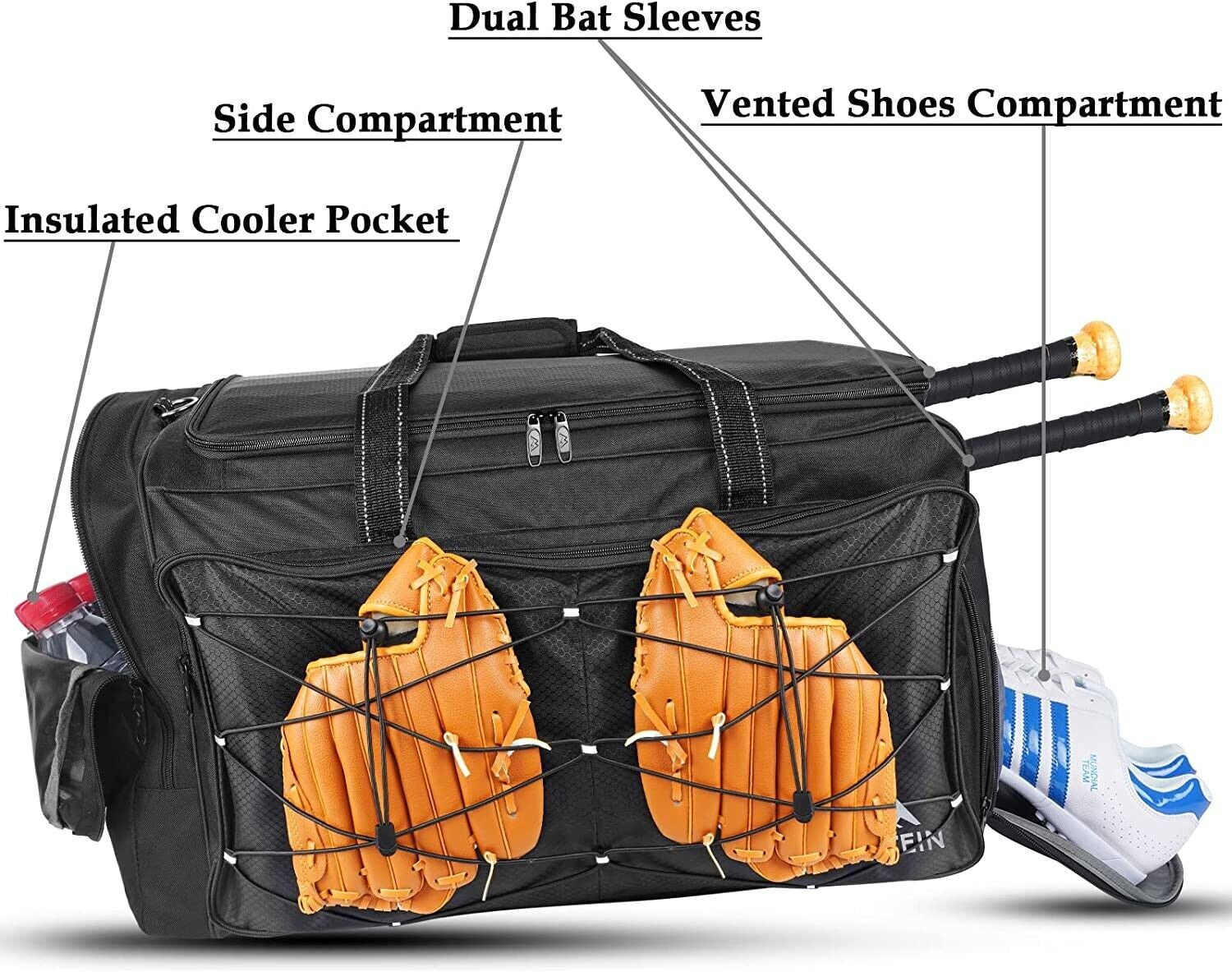 Baseball Softball Bag Extra Large Catchers Gear Duffle Bag Vented Shoes