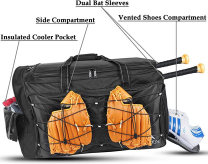 Baseball Softball Bag Extra Large Catchers Gear Duffle Bag Vented Shoes