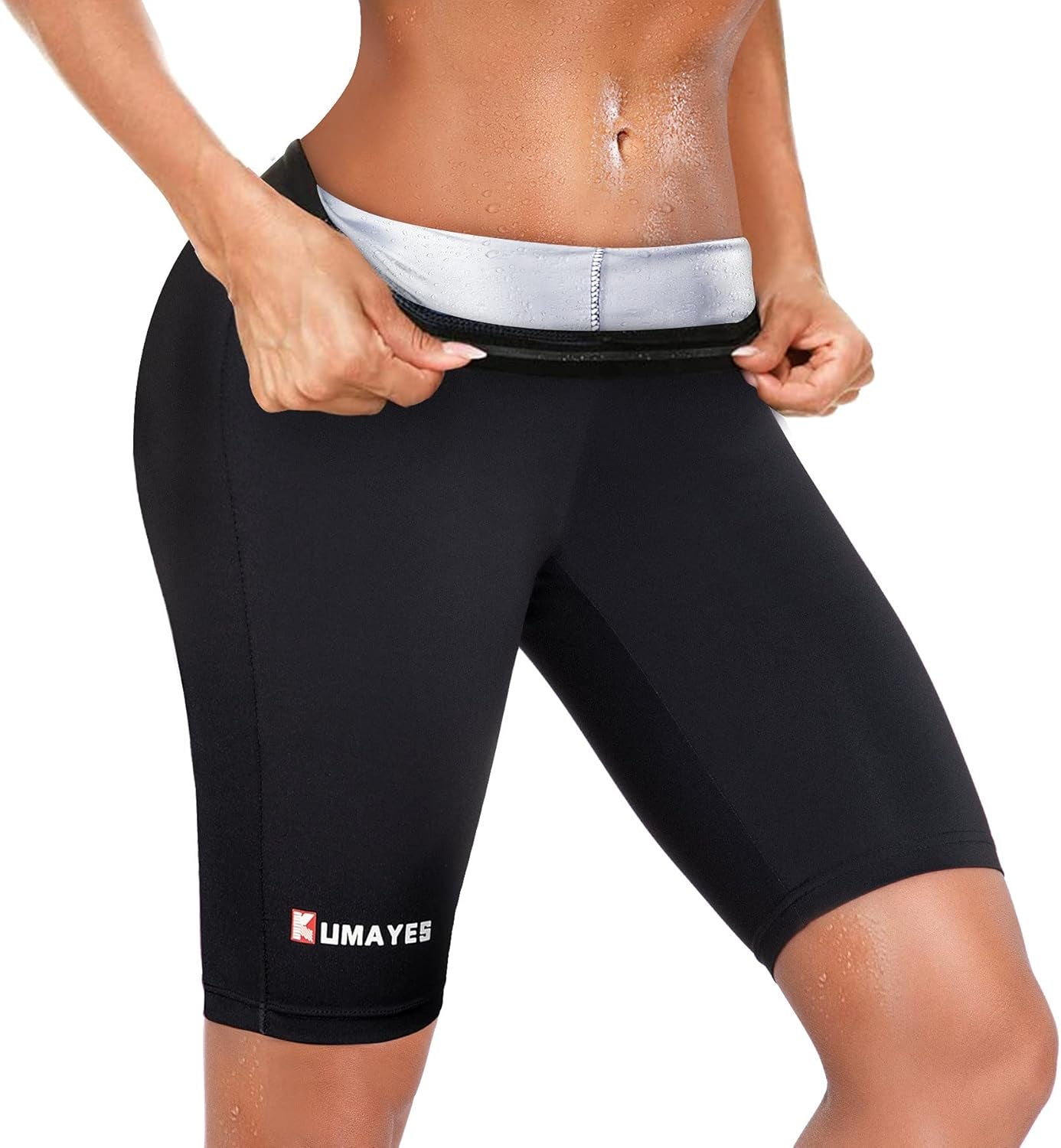 Sauna Sweat Pants for Women High Waist Slimming Shorts Compression Thermo Workout Fitness Thighs Body Shaper (Black, 3X-Large)