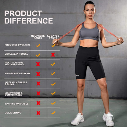 Sauna Sweat Pants for Women High Waist Slimming Shorts Compression Thermo Workout Fitness Thighs Body Shaper (Black, 3X-Large)